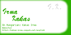 irma kakas business card